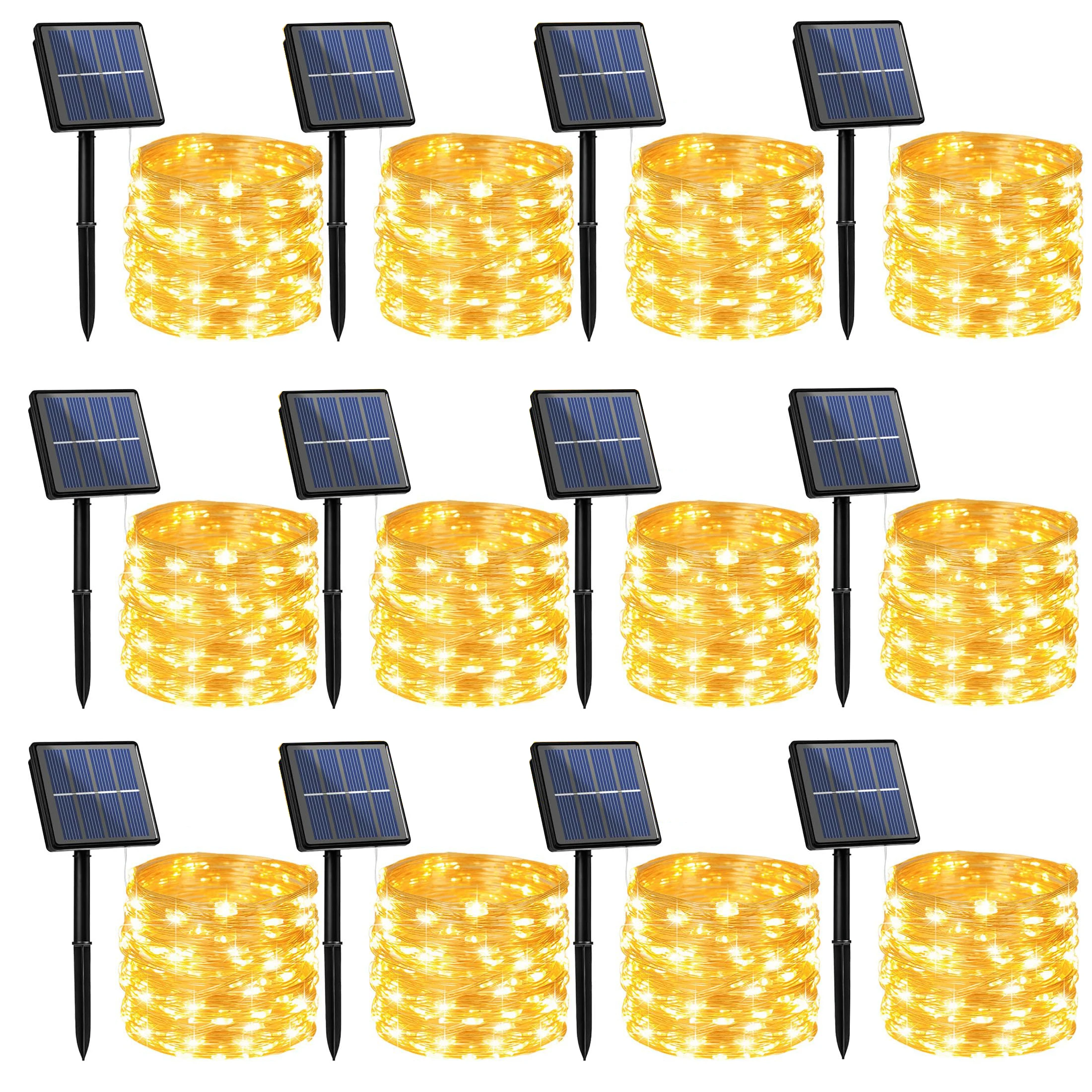 

12 Pack Solar String Lights Outdoor Total 600 LED 275FT Solar Fairy Twinkle Light Outdoor Wire Solar Lights for Outside Garden
