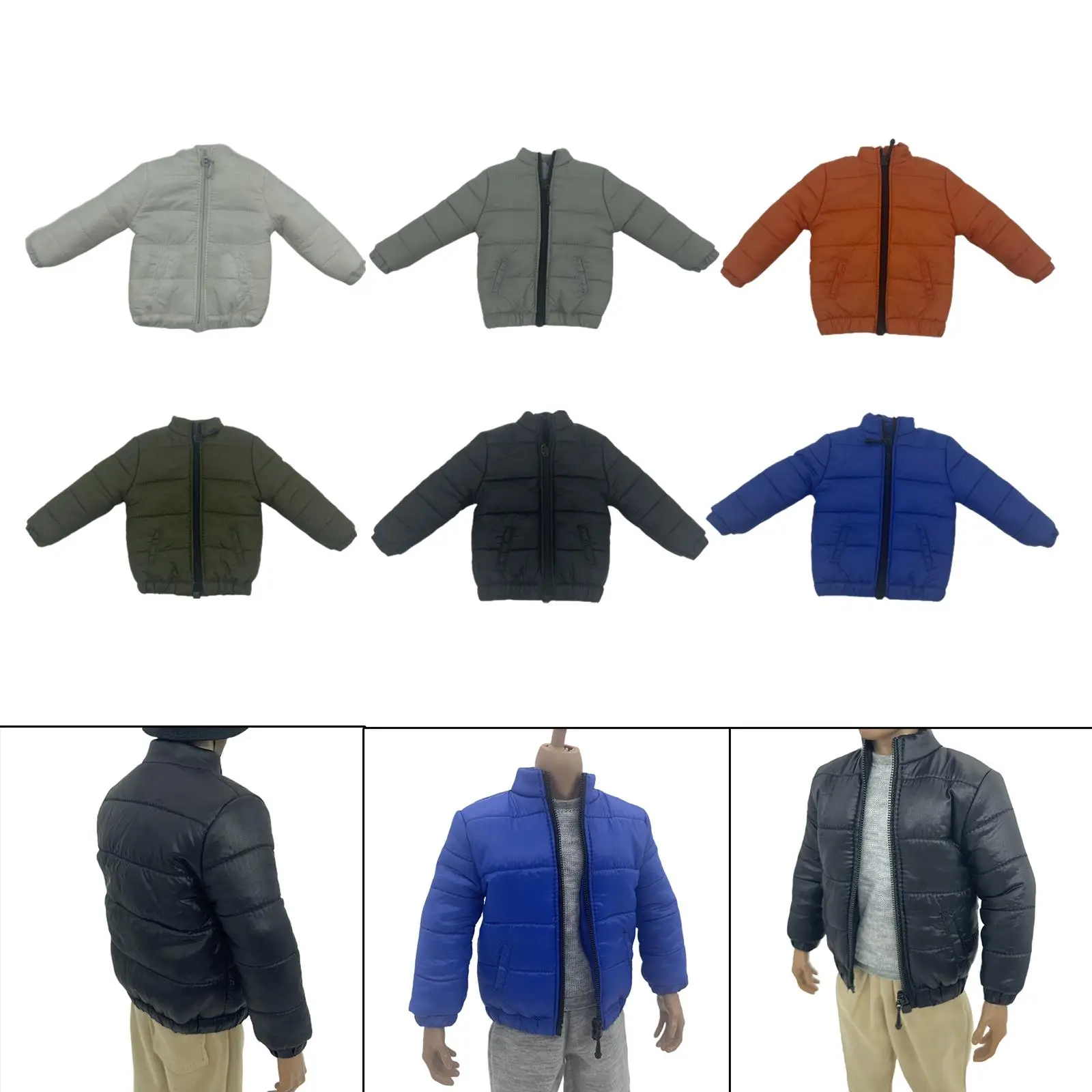 Handgefertigte Daunenjacke für 1/6 Puppen, Anziehkleidung für 12-Zoll-Puppenmodelle