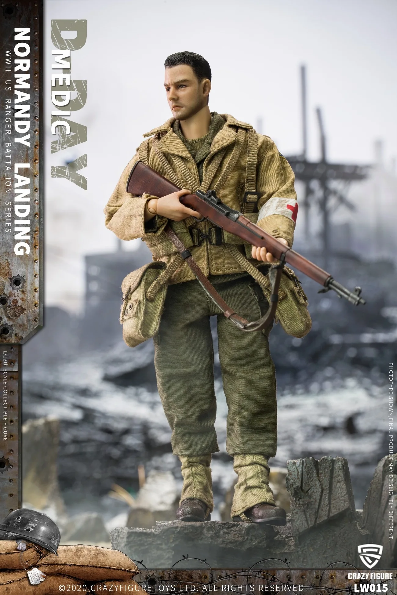 Crazy Figuur LW015 Wwii Us Army Rangers Soldaat Op D-Dag Medic 1/12 Action Figure