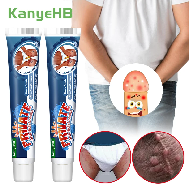 

2pcs Genital Anti-Itch Cream Vulva Odor Removal Cream Tinea Cruris Scrotum Eczema Ointment Unisex Privates Psoriasis Cream A1723