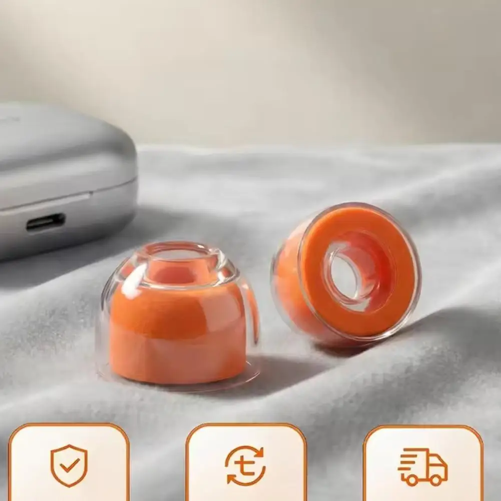Soft Silicone Ear Tips Replacement For AirPods Pro 2 1 Noise Isolation In Ear Earbuds Caps Comfortable Fit Accessories Orange view 2
