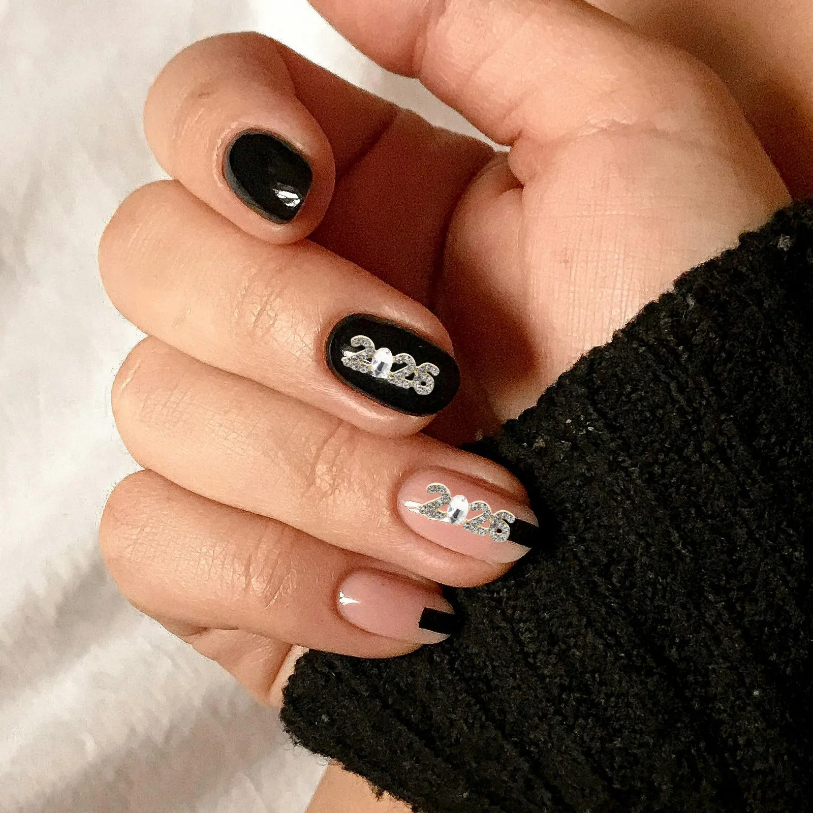 20개 2026 아트 참스 합금 숫자 라인스톤 실버 불규칙 네일 젬 크리스탈 장식 매니큐어 네일 쥬얼리 세트