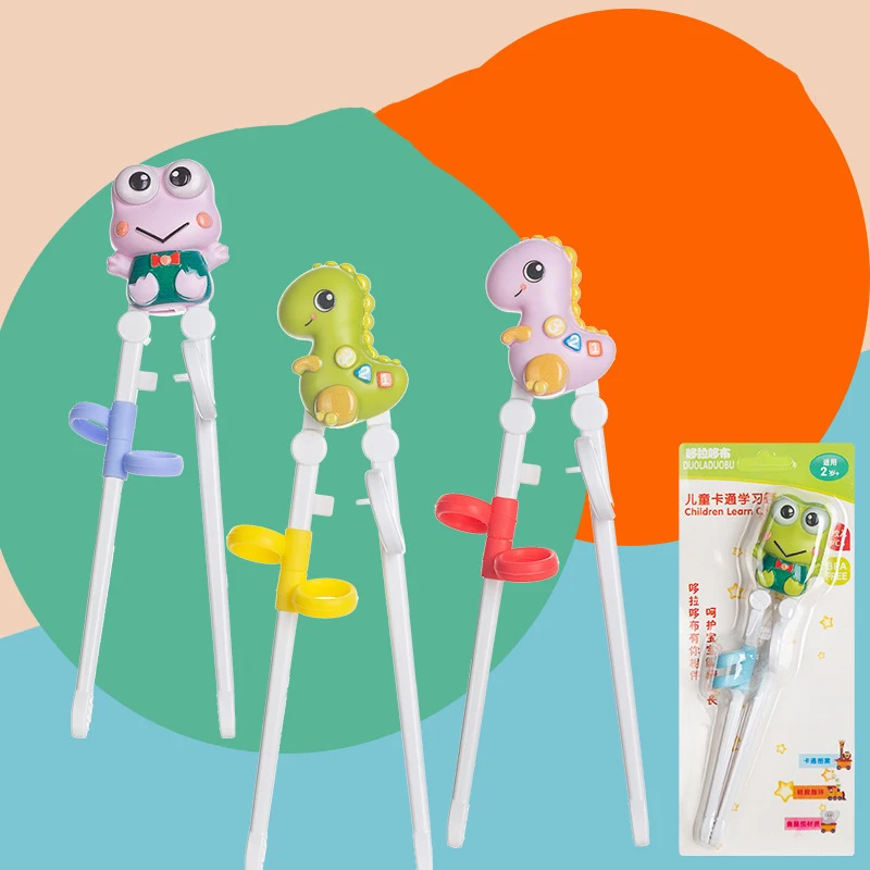 Cartoon Car Kids Training Chopsticks Auxiliary Learning Chopsticks Reusable Utensils for Toddlers Beginners