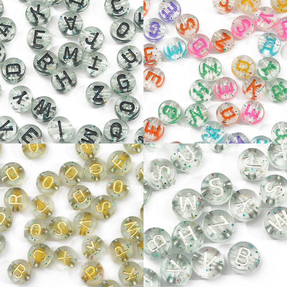

4*7mm Acrylic Onion Powder English Letter Flat Beads For DIY Jewelry Making Handmade Necklace Bracelet Accessories 100pcs