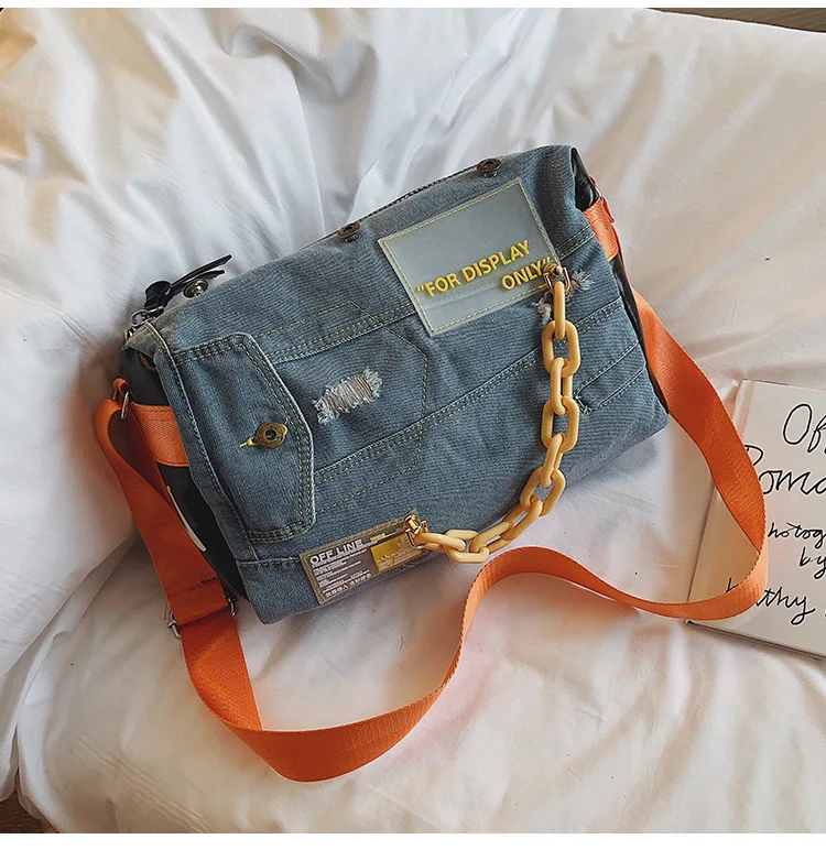 Fashion Denim Women Shoulder Bags Large Capacity Travel Bag Designer Women Bags Luxury Blue Jeans Crossbody Bag Female Big Purse