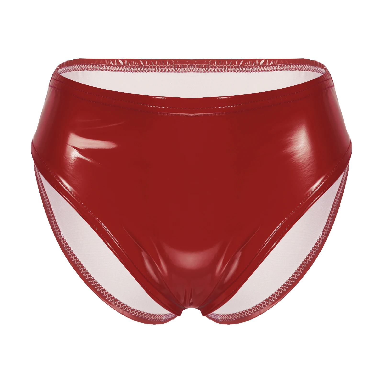 Swimwear Womens Wet Look Patent Leather Briefs Underwear Club Dancing Performance Elastic Waistband Panties Underpants