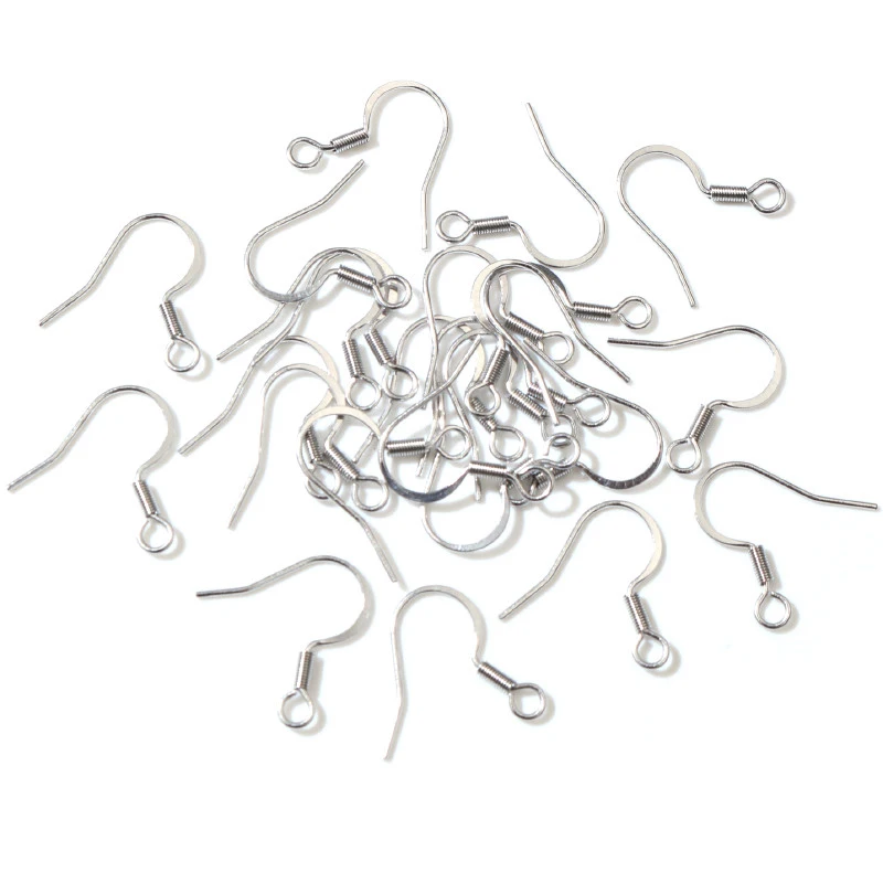 (Never Fade) 100pcs/lot 20x16mm Stainless Steel DIY Earring Findings Clasps Hooks Jewelry Making Accessories Earwire -W4-50