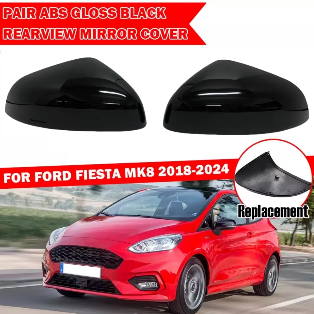 Per Ford Fiesta MK8 2018-2024 Copertura dello specchietto retrovisore Trim Accessori auto Coppia di ricambio Coperture per specchietti laterali retrovisori in carbonio