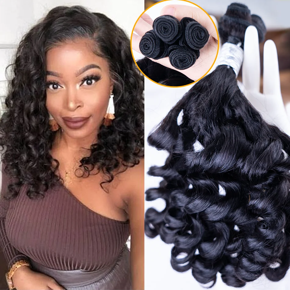 Fumi Curly Human Hair Bundles Vietnamese Hair Extensions For Women Natural Black Brazilian Remy Hair 30 inch