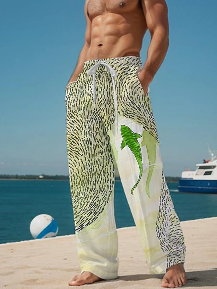 กางเกงลำลองลายมังกรพิมพ์ลาย 3 มิติ สไตล์อินค์วอช สำหรับผู้ชาย แฟชั่นฤดูใบไม้ร่วงปี 2025 สไตล์ฮาราจูกุ แฟชั่นสตรีทเทรนดี้ กางเกงขายาวผู้ชาย