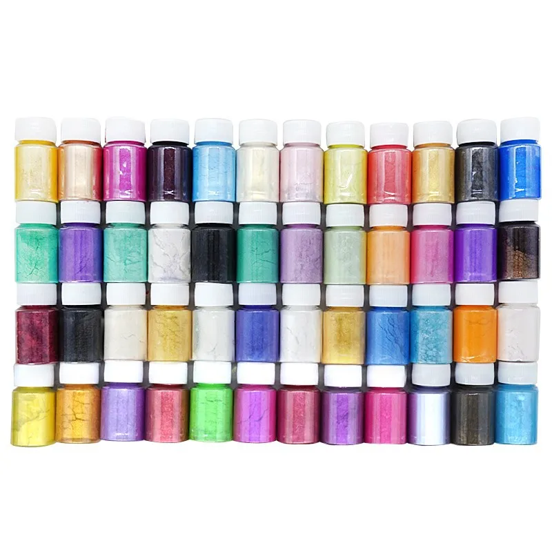 30 مللي راتنجات الايبوكسي الميكا مسحوق اللؤلؤ الصباغ الصابون شمعة اللؤلؤ الفضة الذهب مسمار بريق مسحوق DIY بها بنفسك الديكور طلاء السيارات الصباغ