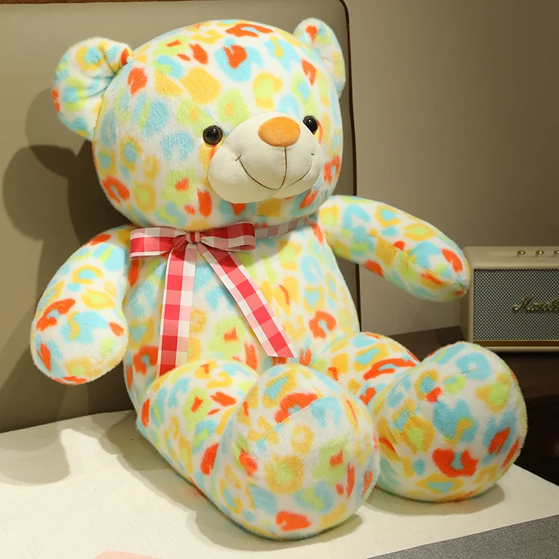 

Kawaii Rainbow Tie Dye Teddy Bear Plush Toy 6 Styles Giant Soft Fluffy Teddy Bear Perfect for Gifts and Home Decor.