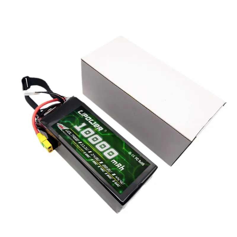 High magnification model aircraft battery 10000 mAh 14.8V 22.2V 25C multi-axis aerial drone lithium battery
