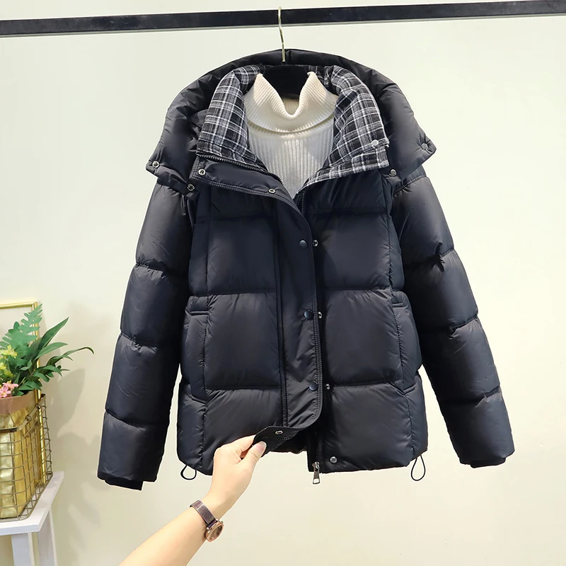 

Модное пуховое хлопковое женское пальто ort Sle Winter Thiened, свободное утягивающее пальто, съемная кепка, корейская версия, Long Sve