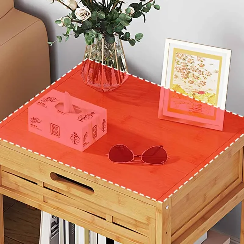 Aesthetic Square Coffee Table Storage Breakfast Laptop Wooden Side Table Minimalist Hallway Mesa Centro Salon Home Furniture image 5