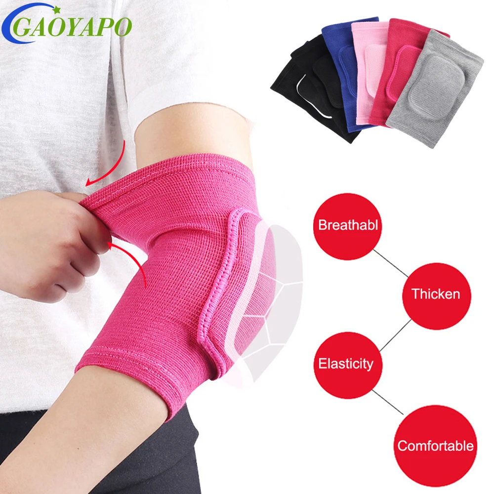 1Pair Elbow Pads,Thick Sponge Elbow Brace High Elastic Anti-Slip Collision Avoidance Elbow Sleeves for  Arm Protector Basketball