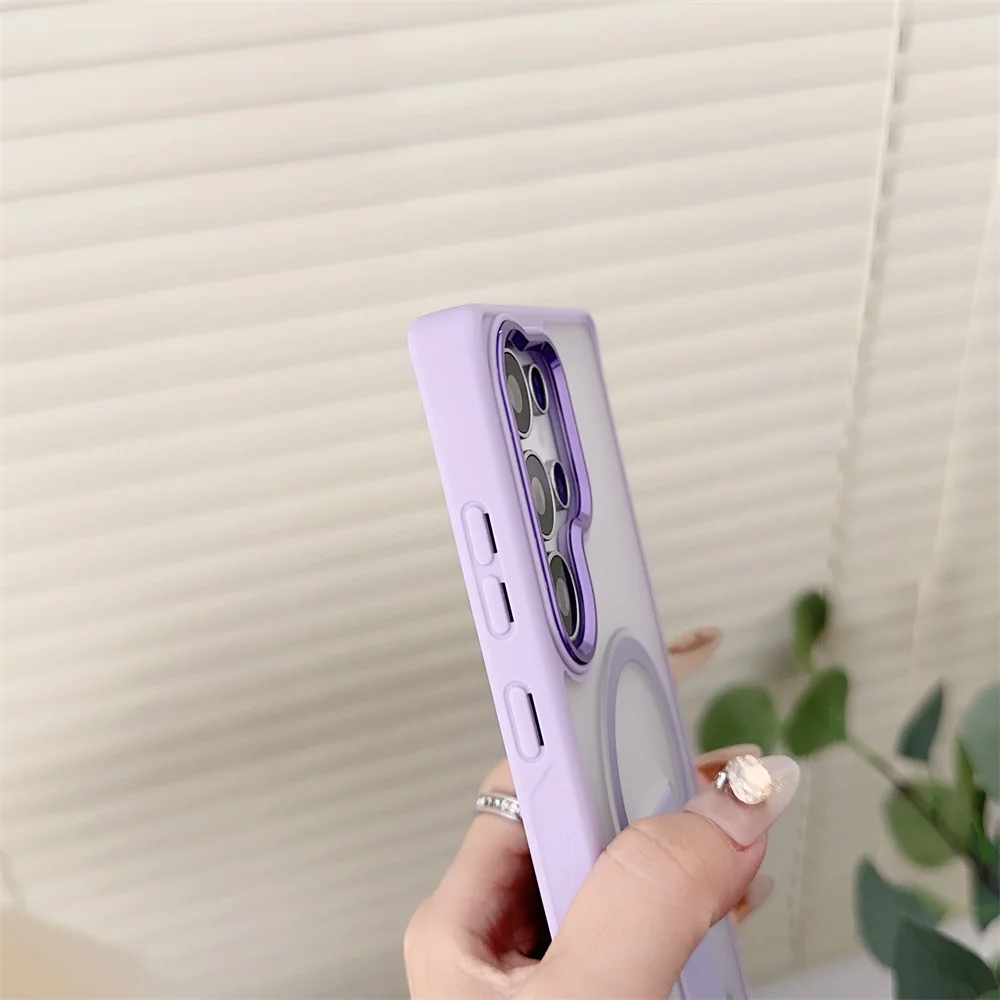 For Magnetic Wireless Charge Phone Case For Samsung Galaxy S26 S26Plus S26 Ultra S25 S24 With Lanyard Shockproof Bumper Cover