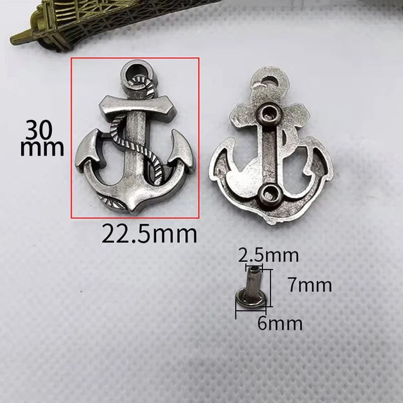 5 Pcs Metal Studs Rivets Spike Stylish Riveting Parts for Leather Bag Garment Shoe DIY Craft Decorate Accessories Boat Anchor