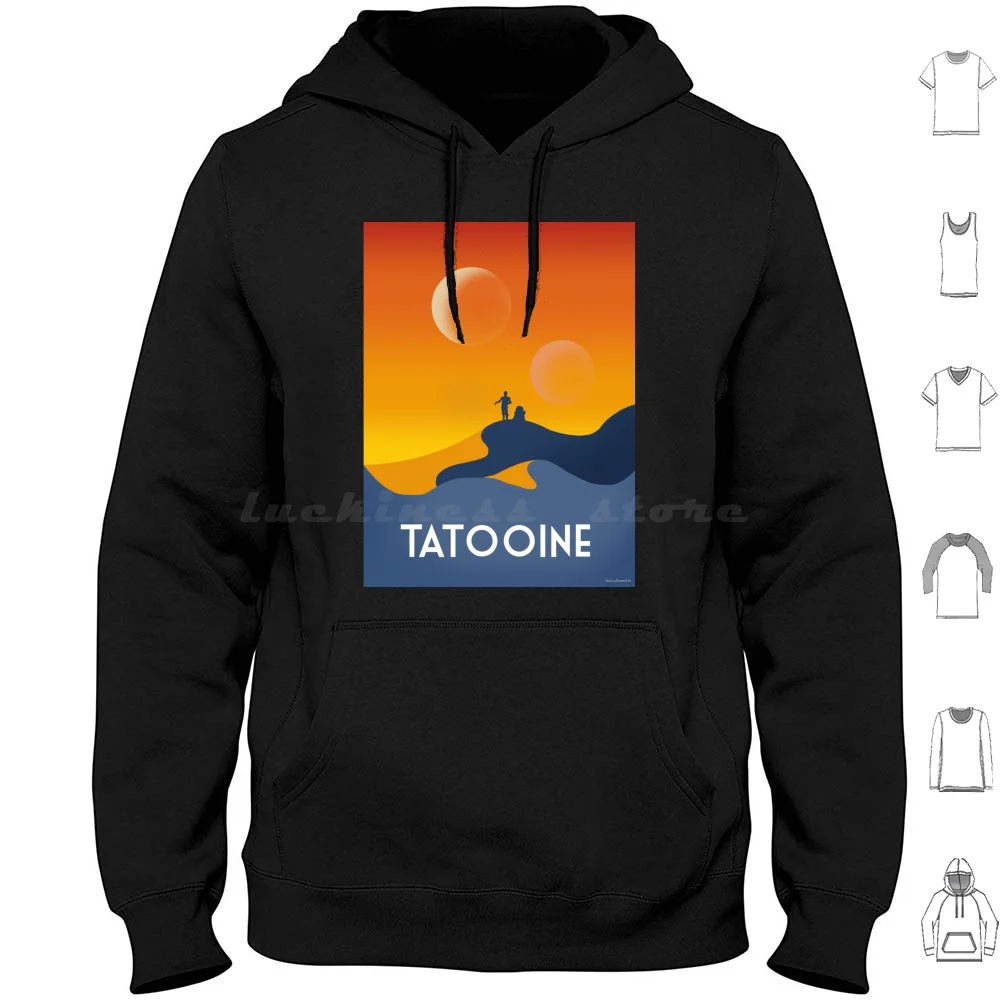 Tatooine Poster Hoodies Long Sleeve Art Fan Art Tatooine Fan A New Hope Luke Skywalker Twin Suns Tatooine Suns