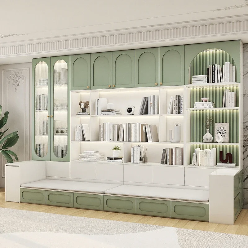 Librero Decor Cabinets Storage House Container Organizer Living Room Cabinets Display Bookcase Wood Gabinete Salon Furniture