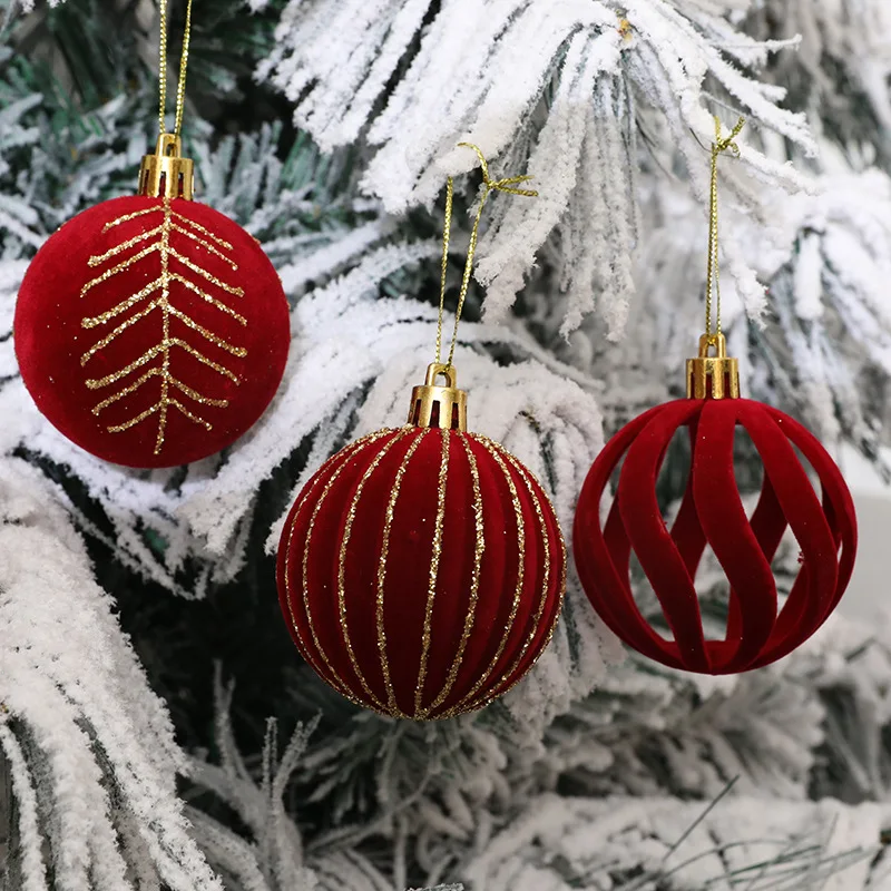6CM Red Green White Shatterproof Christmas Ball Ornaments Christmas Tree Decorative Balls Pendants for Xmas Noel Holiday Gifts view 3