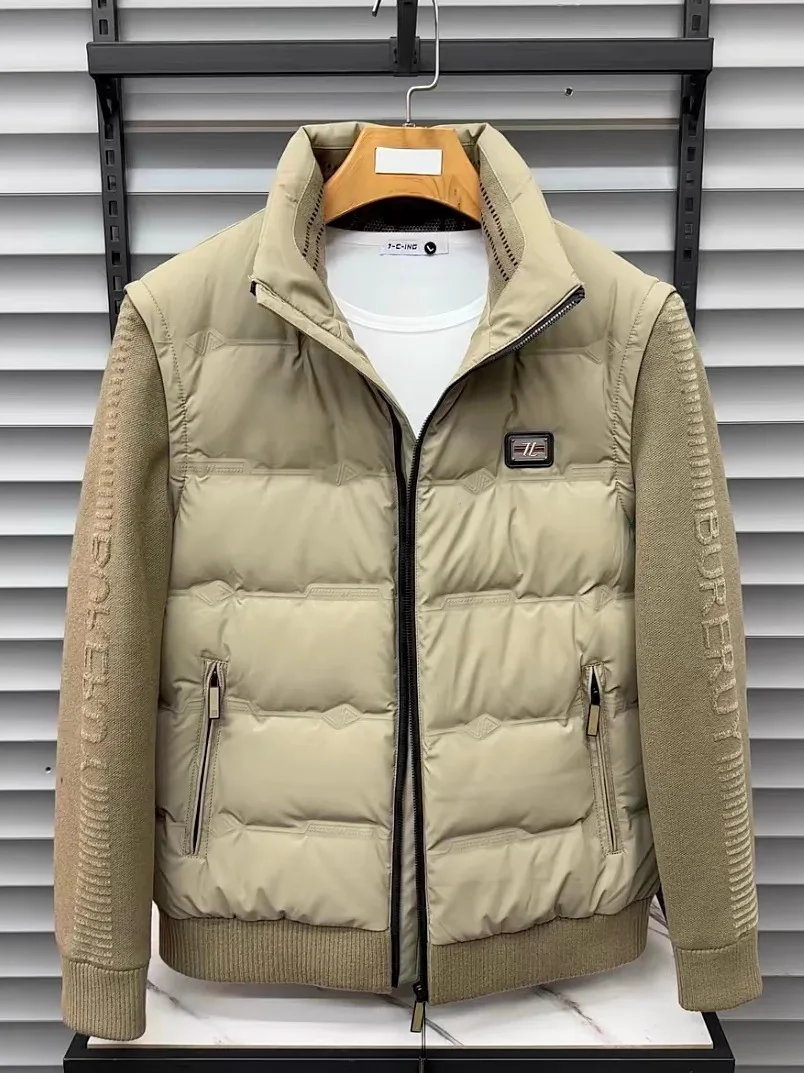 

Men's Stand Collar down Jaet Knitted Sve Two-Way Wearable Coat Comfortable Faionable Autumn Winter New Arrival