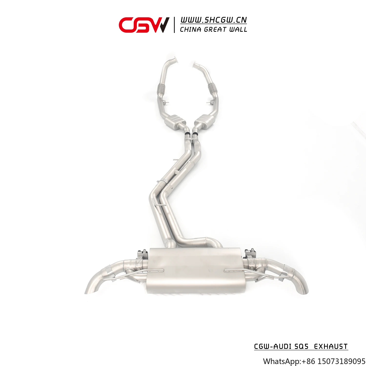 Active Sound 304 Stainless Steel Racing Muffler  Electric Valves Catback Exhaust Pipes  SQ5 3.0T 2020-2025