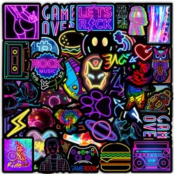 10/30/50/100PCS Anime Neon Light Graffiti Stickers Aesthetic Cartoon Decal Skateboard Laptop Bike Luggage Car Motorcycle Sticker