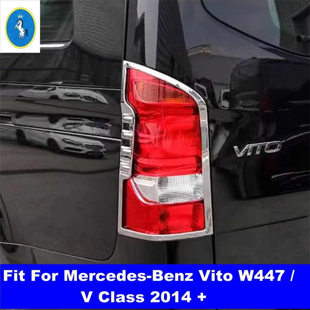 

For Mercedes-Benz Vito W447 / V Class 2014 - 2024 Rear Trunk Tail Lights Taillight Lamp Frame Cover Trim ABS Chrome Accessories