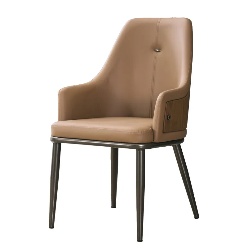 

Dining chair Home dining table and chairs Nordic light luxury high-end backrest stool Living room leisure mahjong