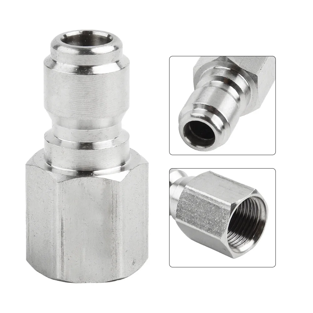 

1pc Pressure Washer Quick Connect Adapter Connectors 14.8mm To 3/8 Coupling Garden Power Tool Replacement Accessories