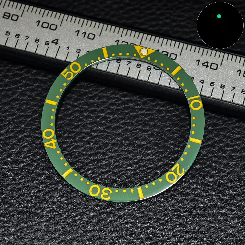 38mm*31.5mm Flat Ceramic Black/Blue Bezel Insert Fit watch insert ring Watch Accessories Luminous