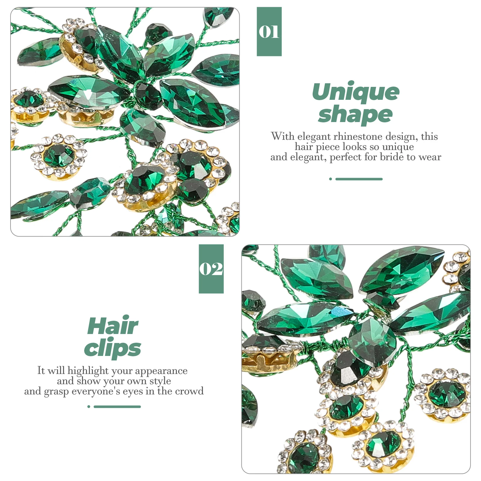 

Green Accessories For Women Wedding, Crystal Bride Headpiece, Bridal Vine, Wedding Hair Piece, Bride Hair Accessories