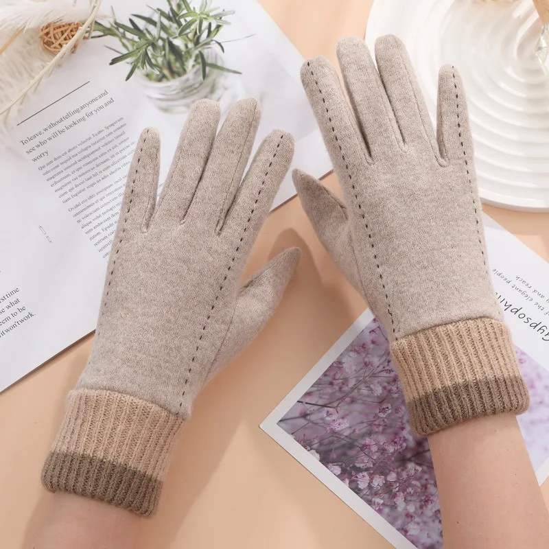 Women Winter Gloves Cold Resistant Windproof Thick Fleece Lined Touch Screen Compatible for Cycling Driving Outdoor Use
