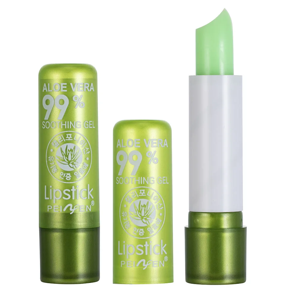 PNF Moisture Lip Balm Aloe Vera Natural Lip Temperature Changed Color Lipstick Long Lasting Nourish Protect Care Makeup