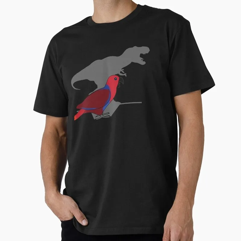 t-rex female eclectus parrot Funny Cockatiel Gift T-shirt Birds T-Rex Shadow Graphic Clothes All Size Tops Unisex Tee S-6XL