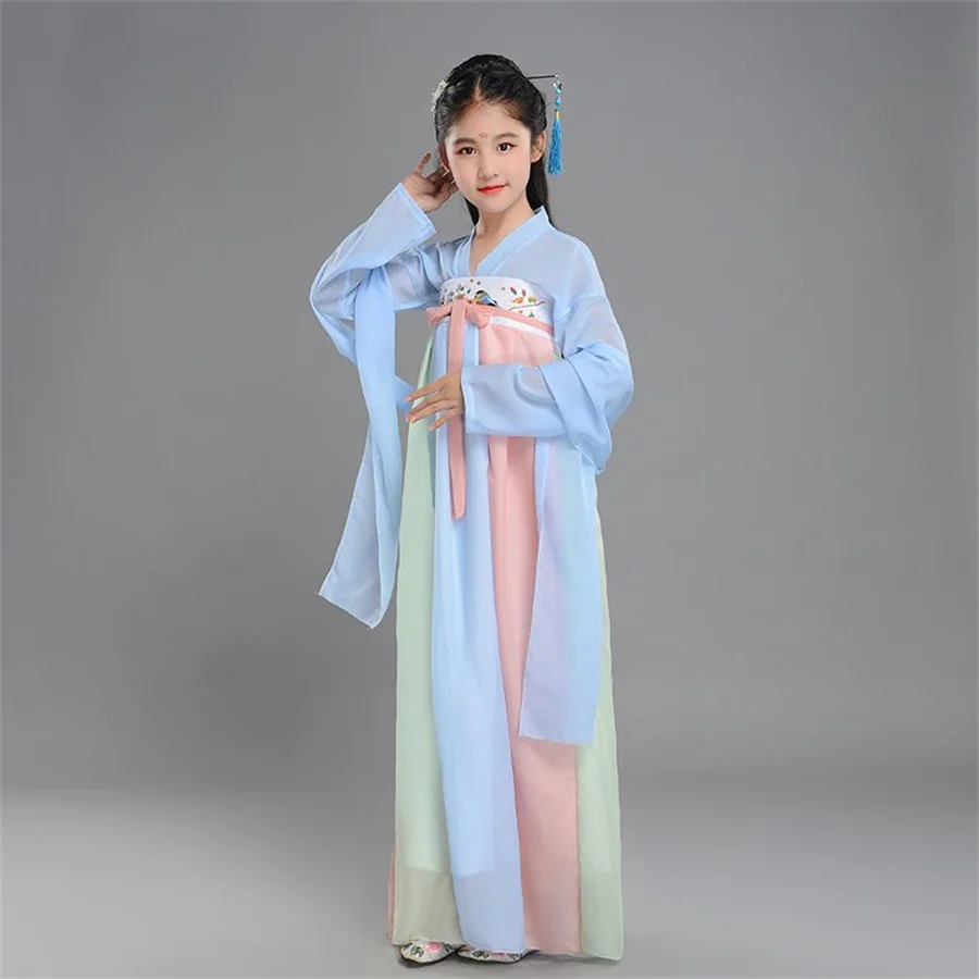 Costume tradizionale per bambini cinesi costumi di danza della dinastia della canzone della ragazza stile antico Hanfu abito tradizionale stage fairy hanfu dress