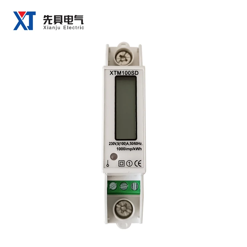 XTM100SD Single Phase 1P RS485 Household Electronic Meter 35MM Din Rail Installation Multi Functional Voltage and Current Power