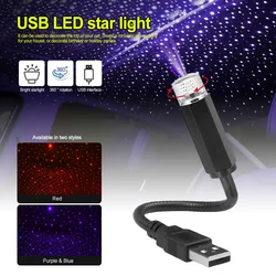 Romantic LED Car Roof Star Night Light USB Starry Sky Projector Atmosphere Galaxy Lamp Adjustable Car Interior Decorative Light