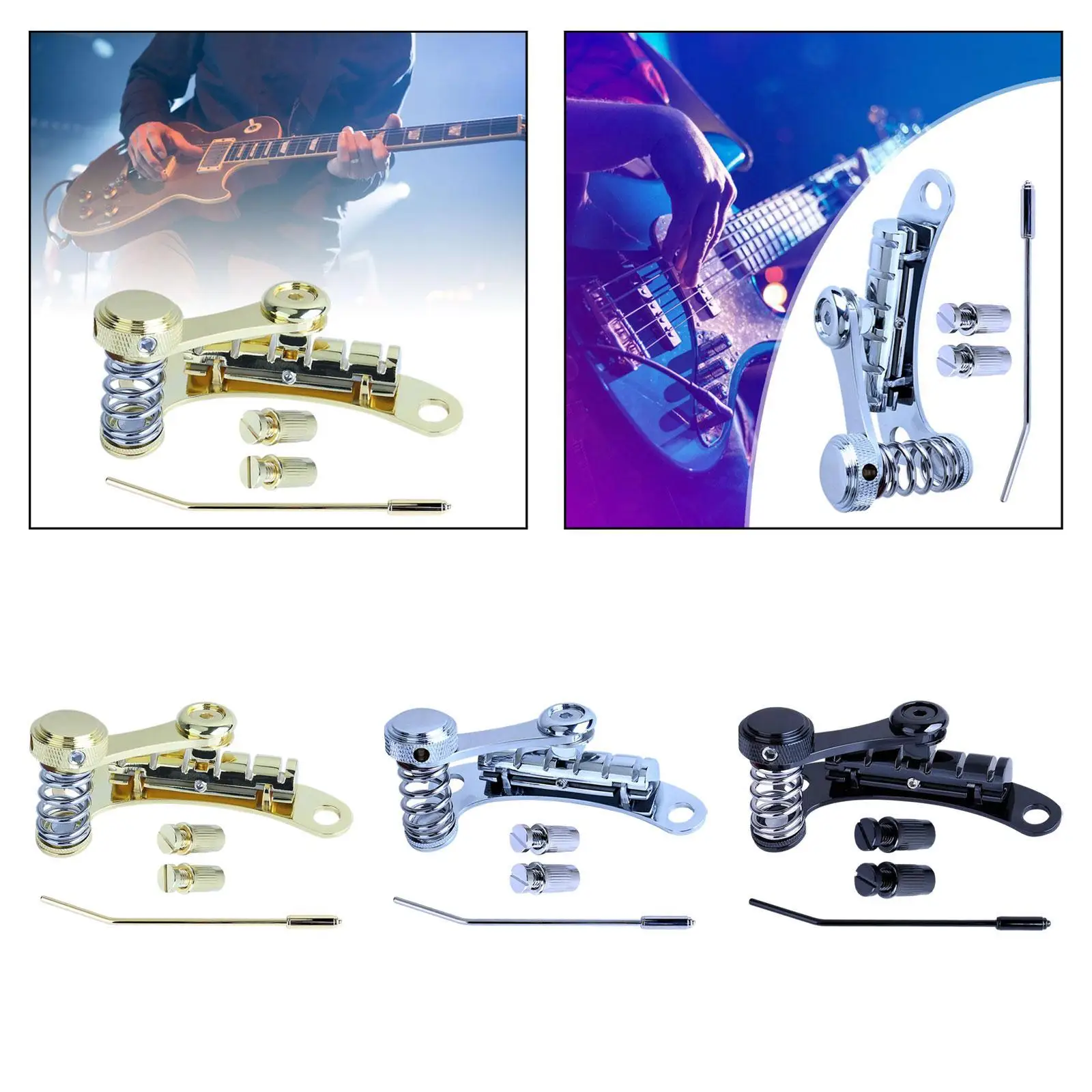 

Electric Guitar Tremolo Bridge with Stop Bar Strong Vibrato Tailpiece Zinc Alloy for Electric Guitar Musical Instruments Parts