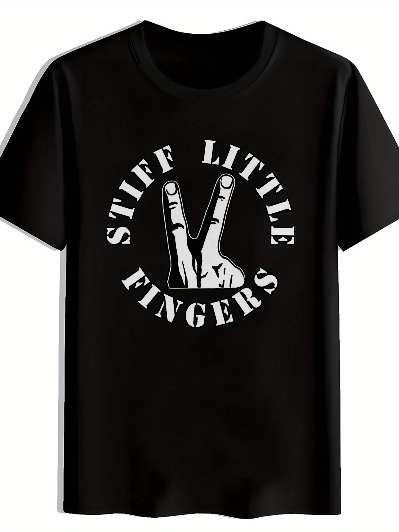 Men's Casual Graphic T-Shirt - Black Short Sleeve Round Neck Tee with 