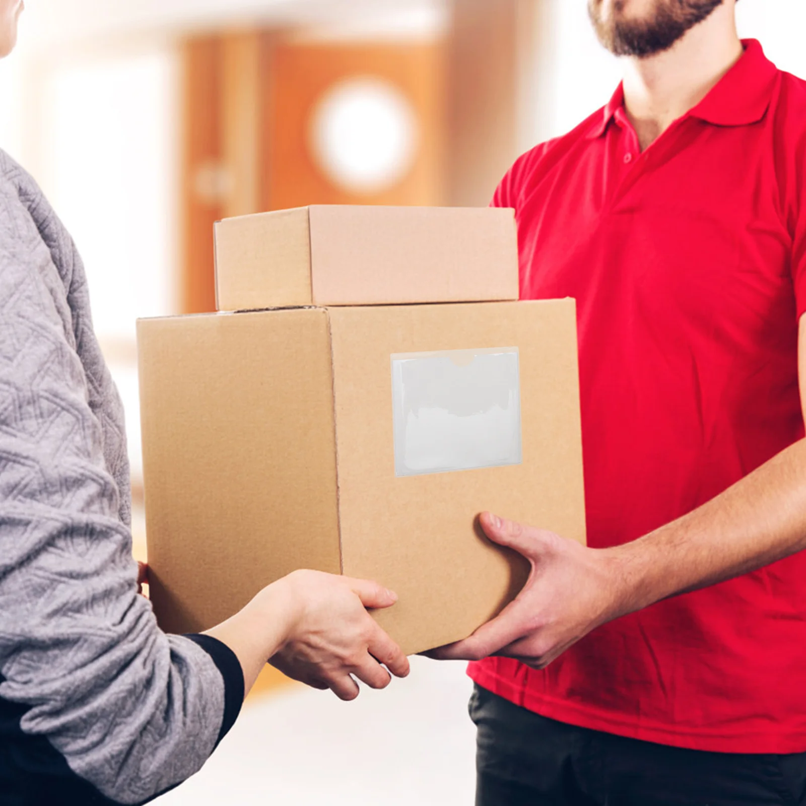 

10Pcs Adhesive Index Card Pockets Label Holder Set for Index Cards Business Gift Cards Waterproof Protection Easy Peel Stick to