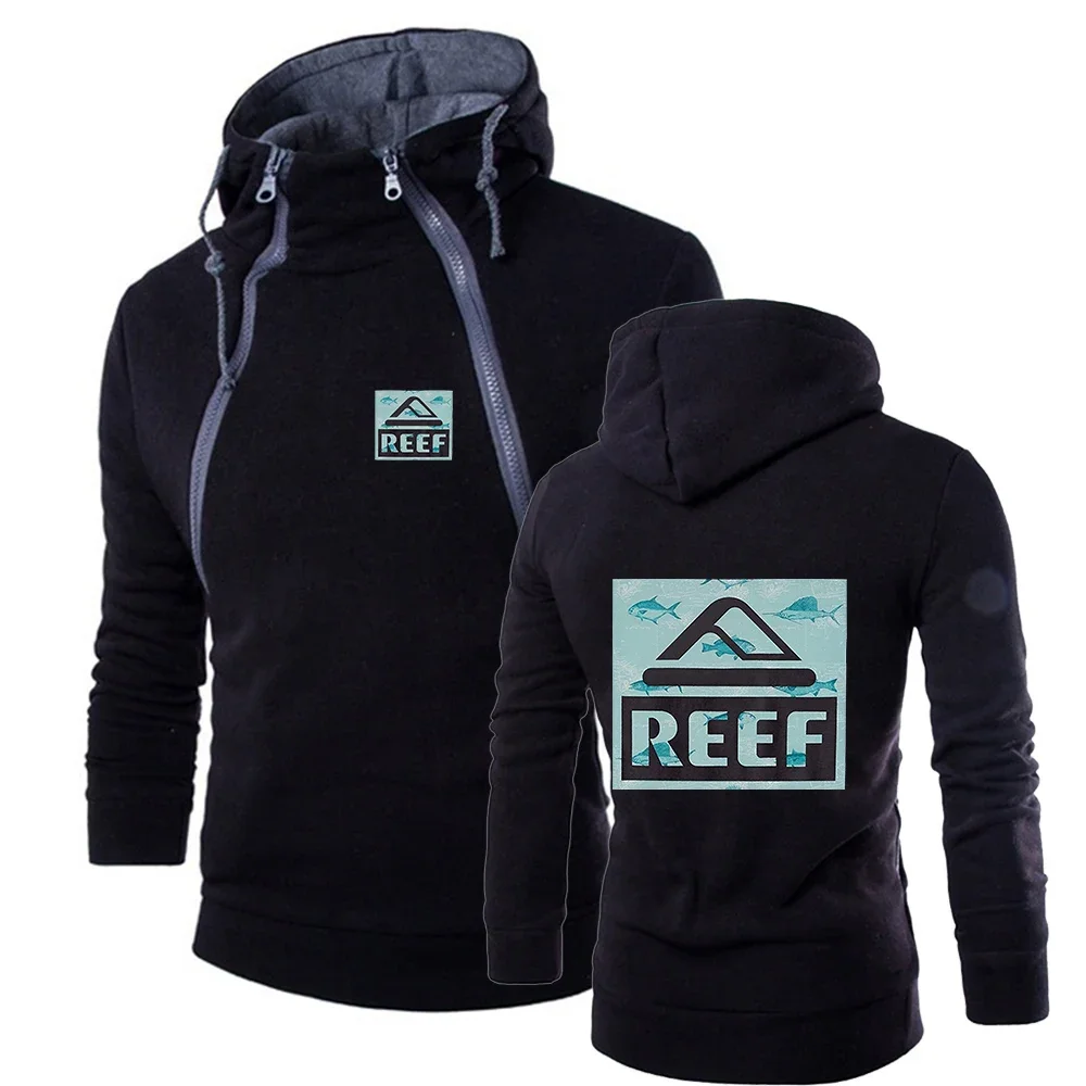 REEF Logo New Men Spring and Autumn Three-Color Hoodie Without Zipper High-Quality Style Printing Causal Comfortable Sports Tops