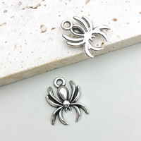 10Pcs Retro Silver Color Spider Pendant Charm for Necklace Earring Bracelet Making DIY Jewelry Accessory Finding