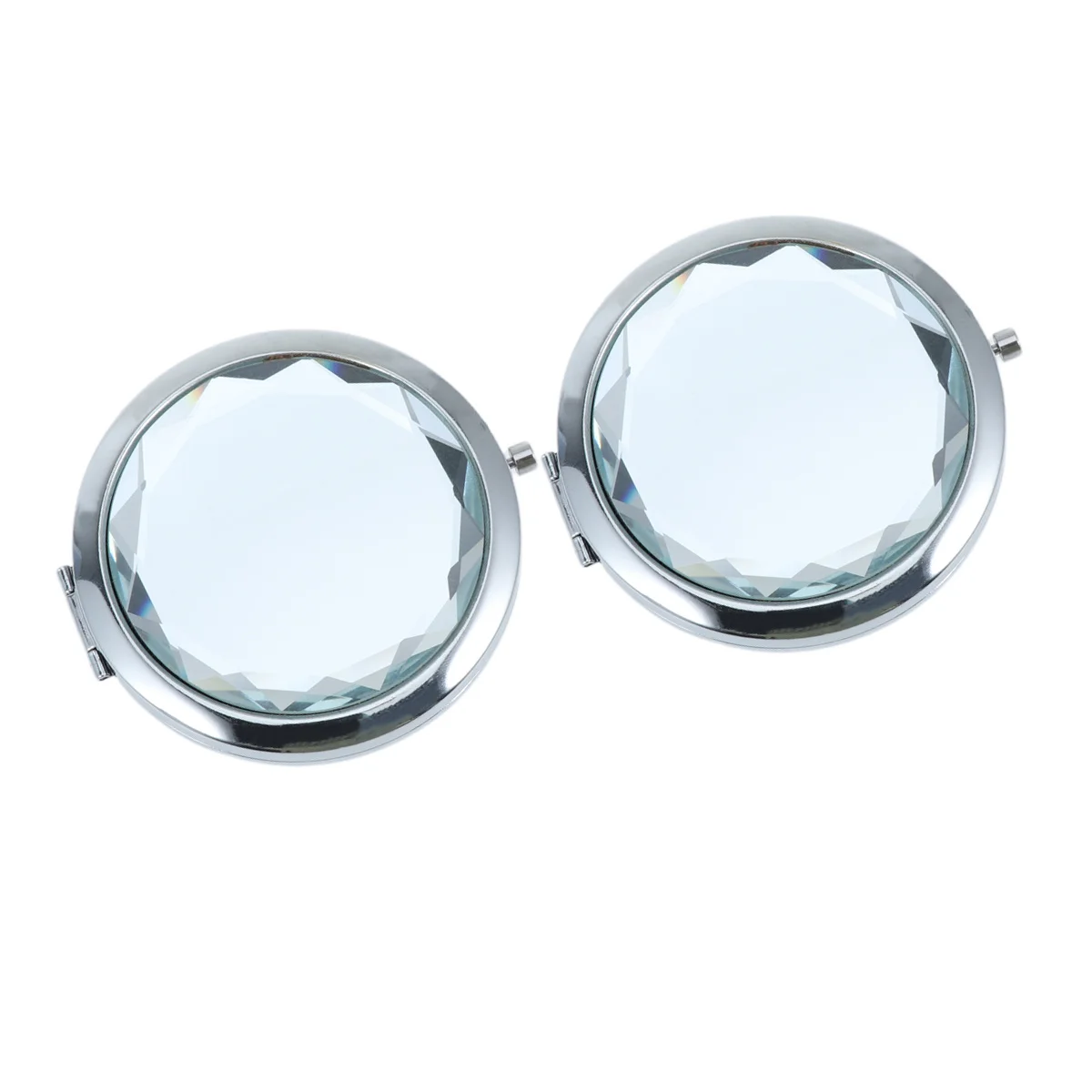 

2Pcs Stylish Mirror Foldable Design Double Side Function High Definition Reflection Makeup Mirror for Travel and Home