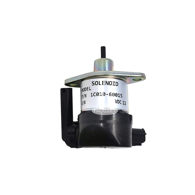 

1pcs Good 1C010-60015 1C01060015 Flameout Solenoid Valve Switch 12V, Short Black, Needle Length 11mm for Kubota Excavator
