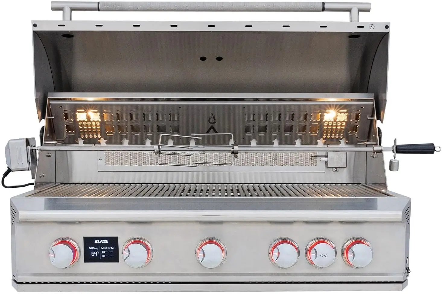 

Grill | Built-In Natural Gas Grill | Professional Stainless Steel BBQ | Rear Infrared Burner + Rotisserie Kit | BLZ-5LTEPRO-NG