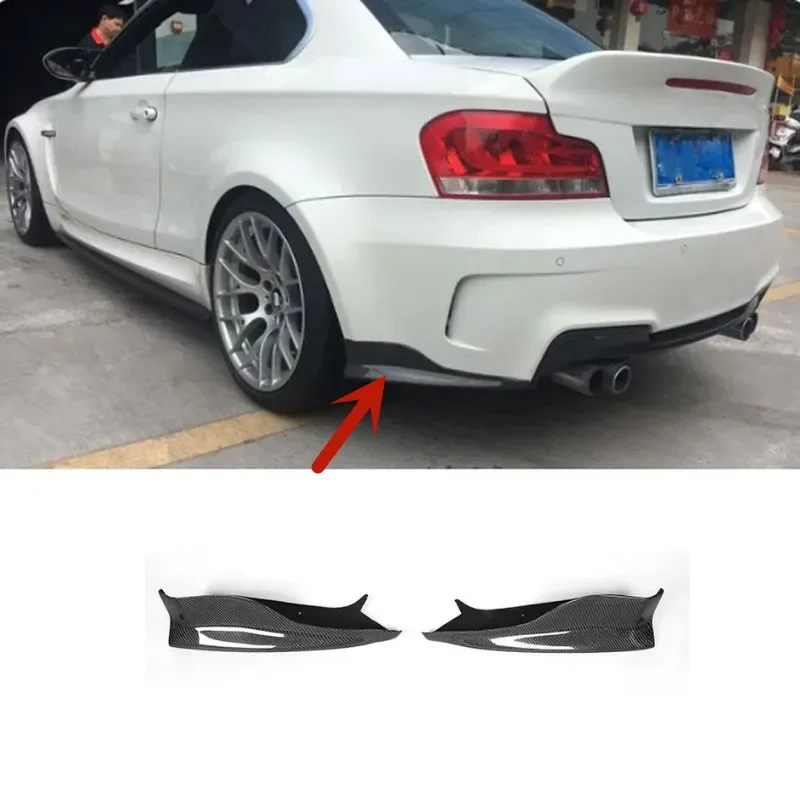 For BMW 1 Series E82 07-14 1 Series Coupe Rz Carbon Fiber Rear Bumper Lip Wrap Angle Side Lower Spoiler Air Vent Corner Trim