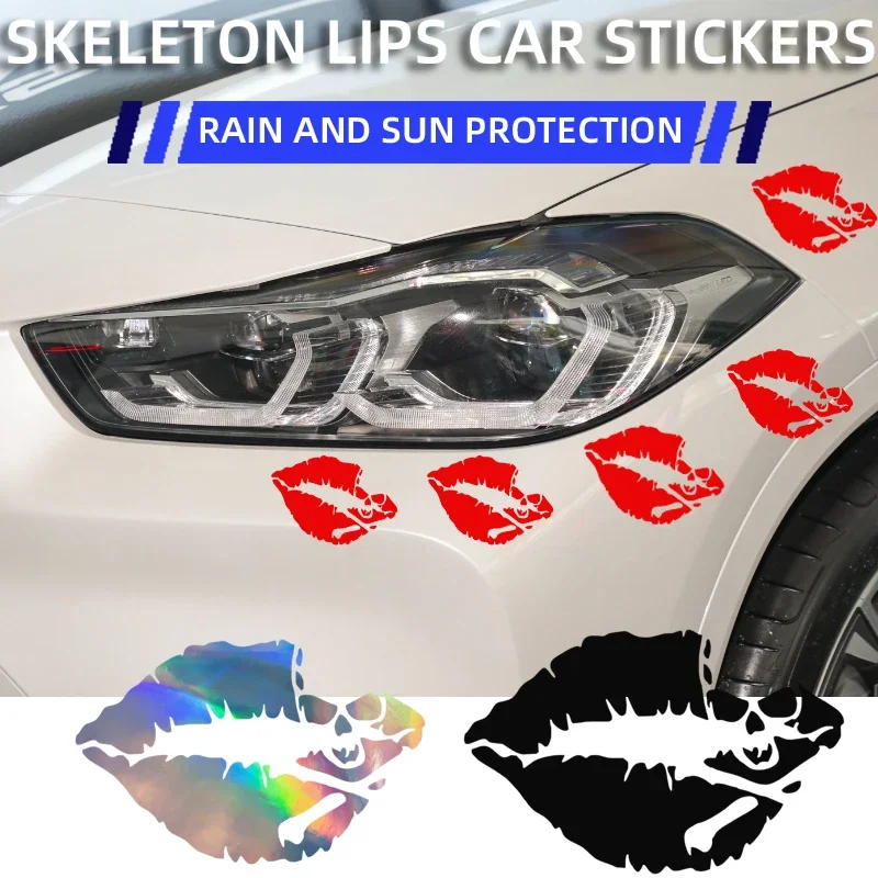 1/2x Motorbikes Sticker Kiss Lips Waterproof Auto Decors Bumper Rear Window Biker Helmet car sticker vinyl Car Decal Accessories