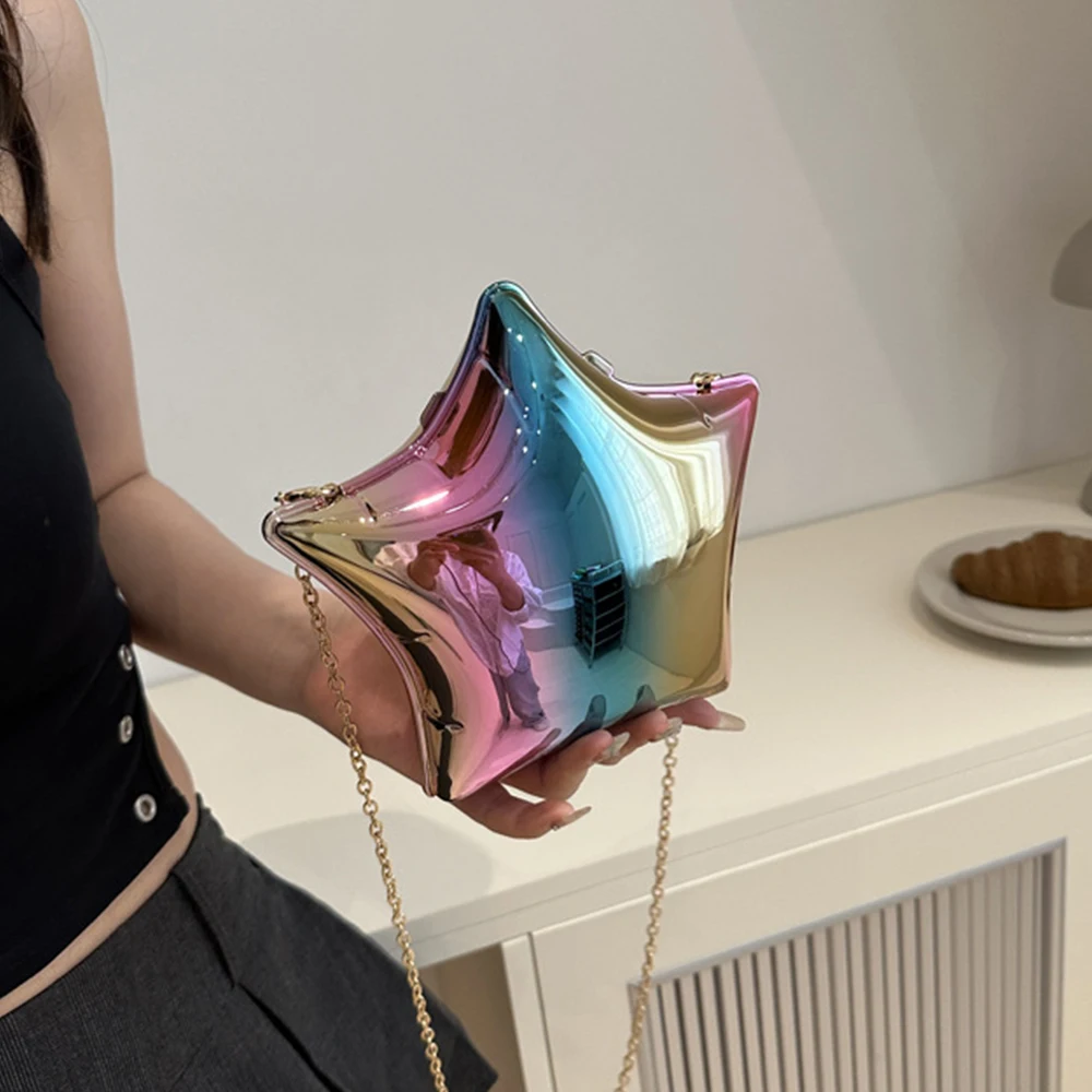 Candy Color Stars Design Shoulder Bag Acrylic Box Clip Bags Handbags Luxury Evening Wedding Clutch Ladies Crossbody Bags 2024